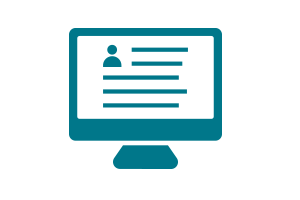 Icon of a computer screen showing a LATITUDE Consult  report.